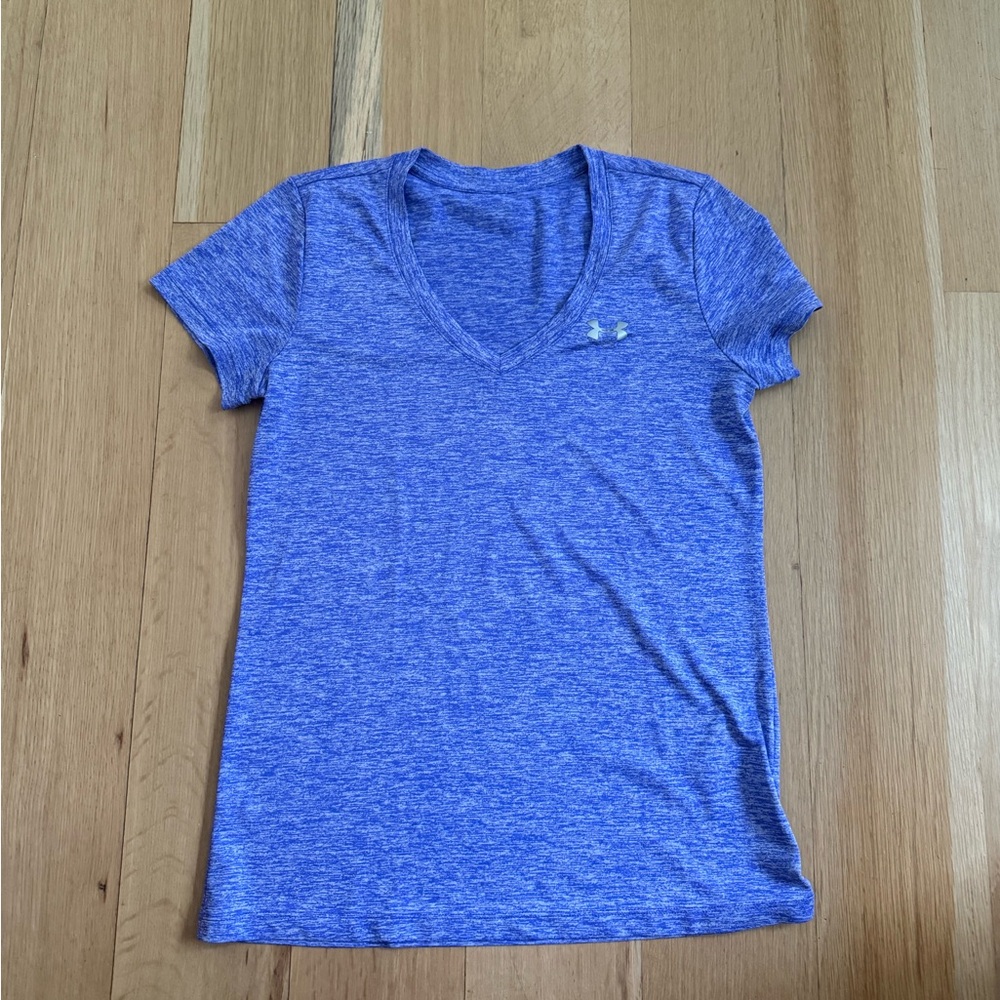 Under Armour Women's Heathered Blue V-Neck Tee